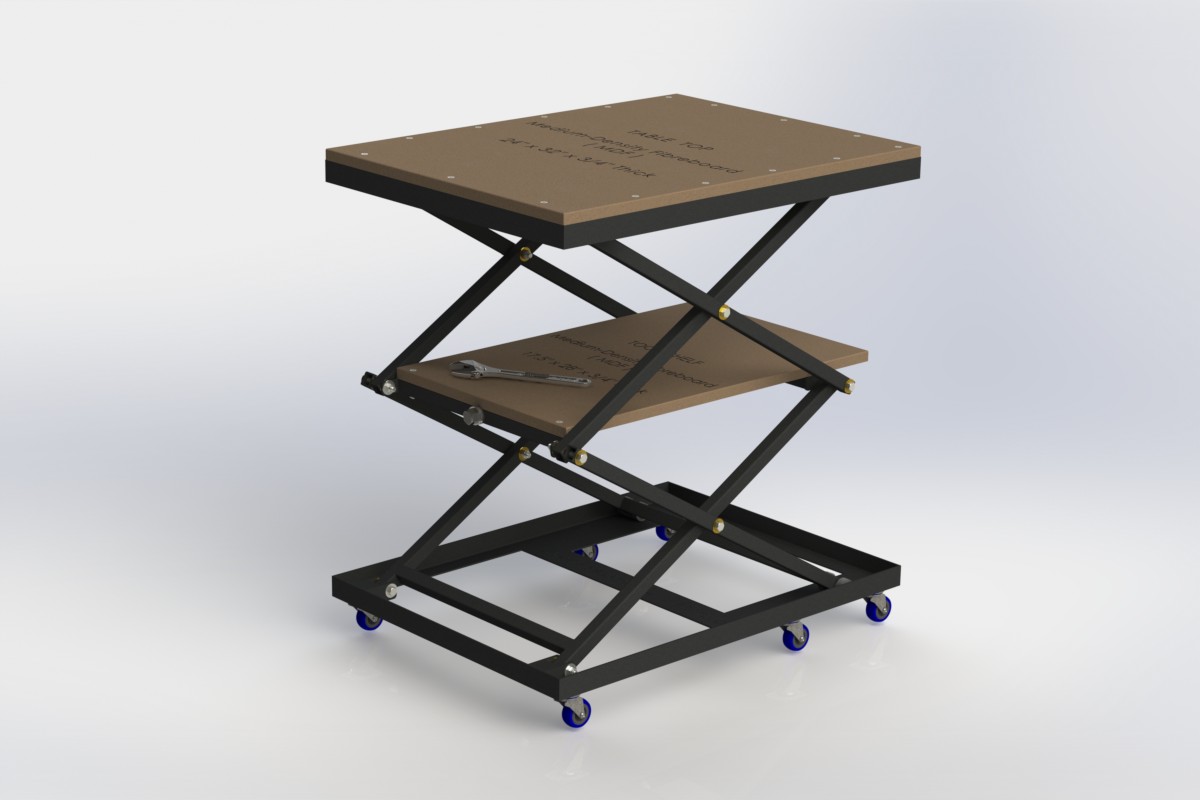 DIY Lift Table自制升降台模型3D图纸 Solidworks设计(1)
