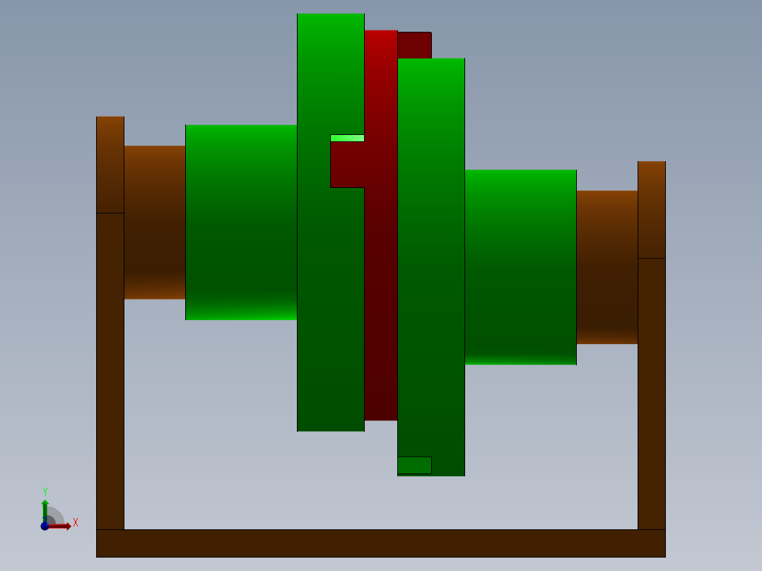 无伸缩焊接式十字轴式万向联轴器前视图