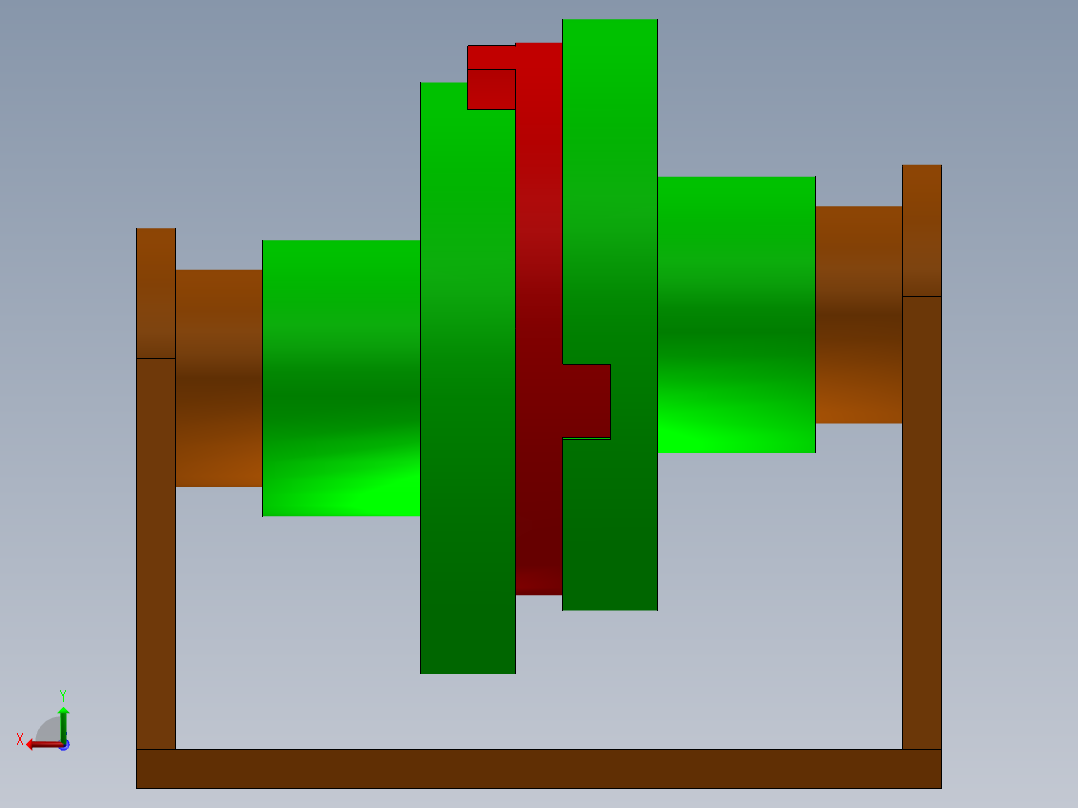 无伸缩焊接式十字轴式万向联轴器后视图