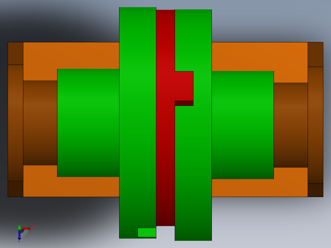 无伸缩焊接式十字轴式万向联轴器俯视图