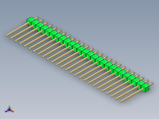 彩色公头100mil（2.54mm）系列-DS1021_green_1x26p_100mil_Type5_rev1.0