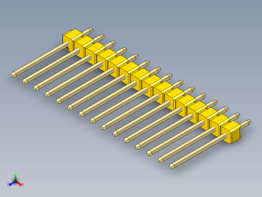彩色公头100mil（2.54mm）系列-DS1021_yellow_1x15p_100mil_Type5_rev1.0