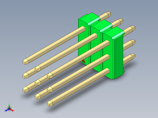 彩色公头100mil（2.54mm）系列-DS1021_green_3x03p_100mil_Type5_rev1.0