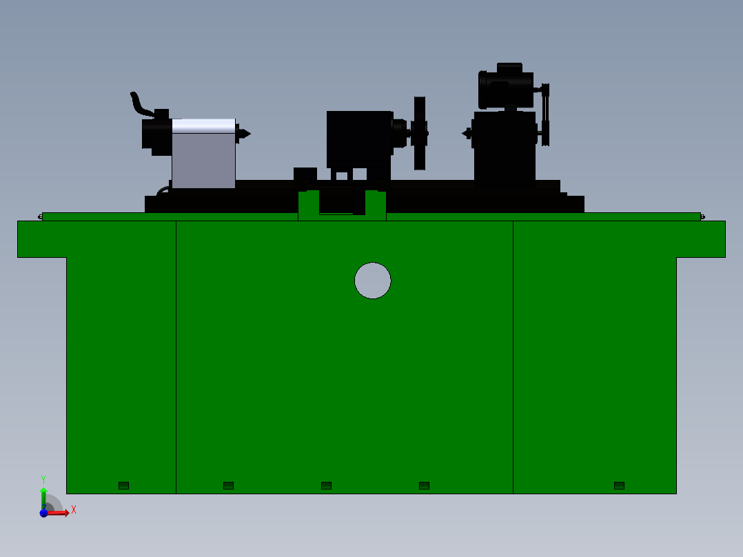数控外圆磨床加工中心设计含三维SW模型+CAD图纸+说明书前视图