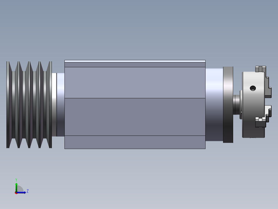 JX705-双主轴数控车床右主轴箱建模【三维SolidWorks】左视图