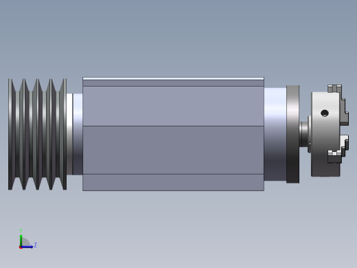 JX705-双主轴数控车床右主轴箱建模【三维SolidWorks】左视缩略图