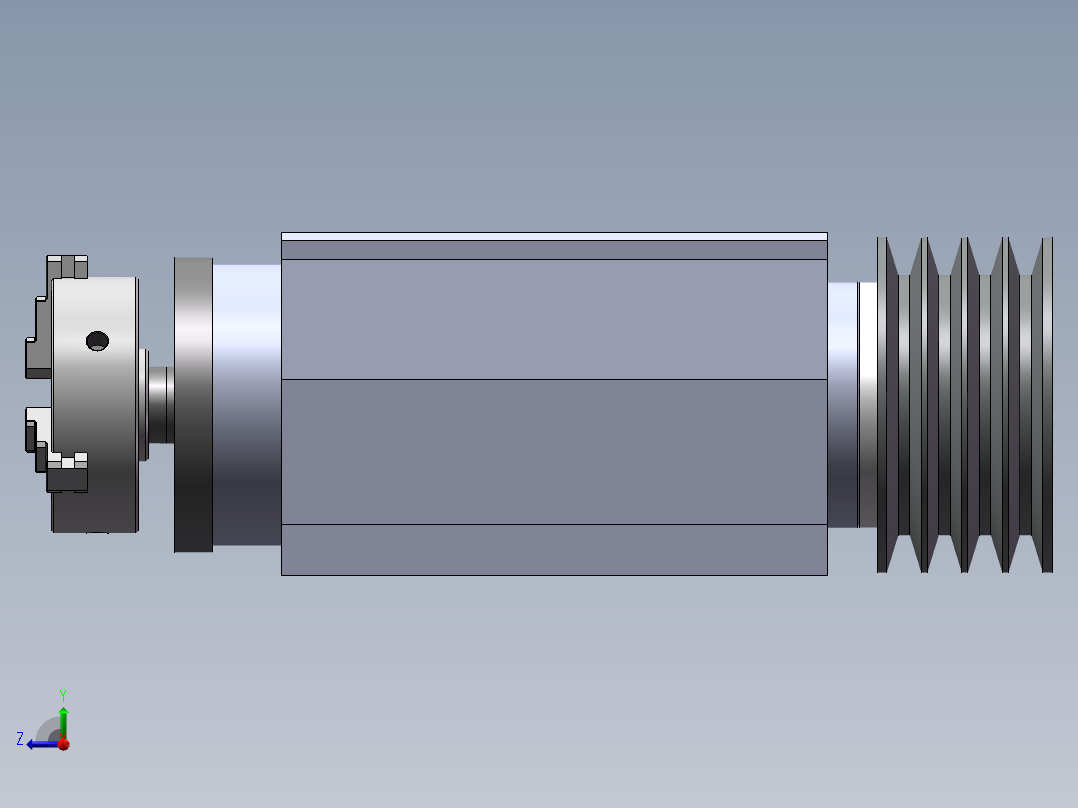 JX705-双主轴数控车床右主轴箱建模【三维SolidWorks】右视图