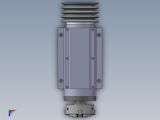 JX705-双主轴数控车床右主轴箱建模【三维SolidWorks】俯视缩略图