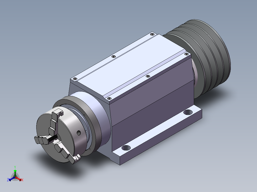 JX705-双主轴数控车床右主轴箱建模【三维SolidWorks】正等轴测图