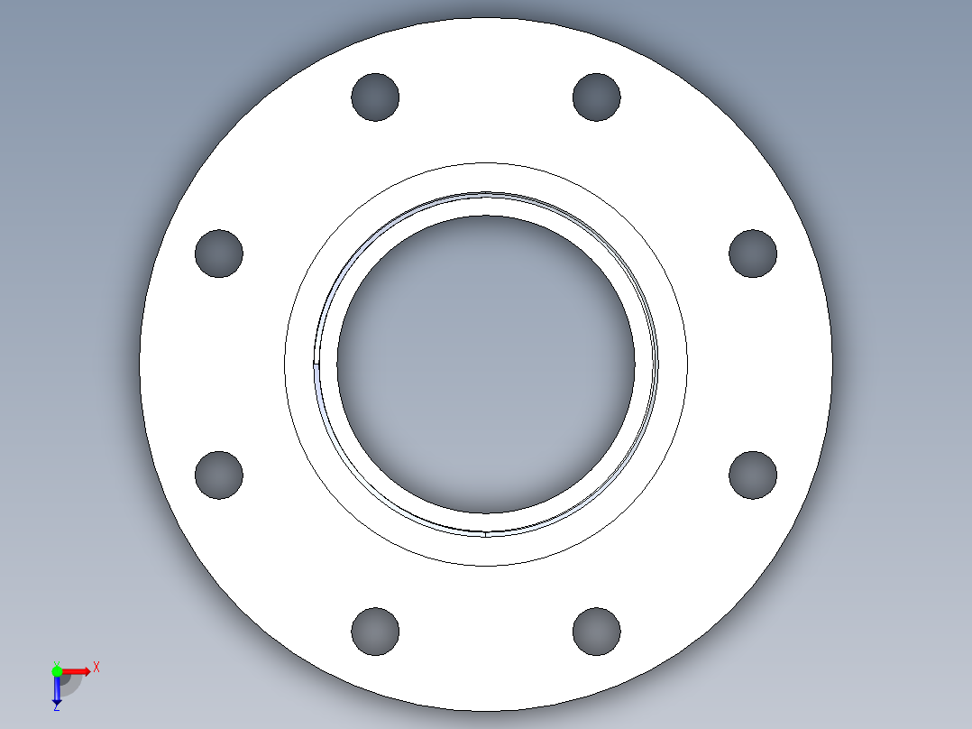 聚氯乙烯配件24-Sch80_Flange One-Piece_FPT_852-040_4in俯视图
