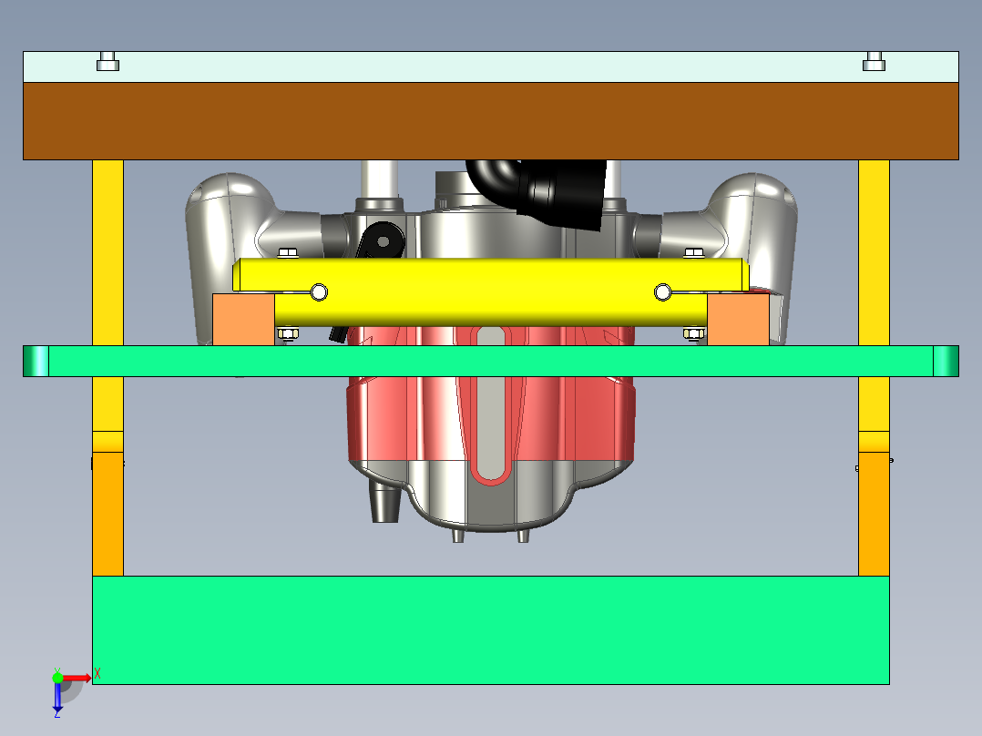 带升降机的桌面CNC俯视图