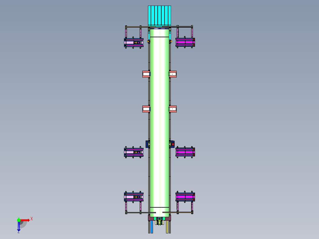便于大型圆管焊接及焊接变形控制的工装俯视图