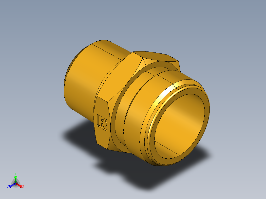 水管接头Male Hose to Male Pipe 70GH-12-8正等轴测图