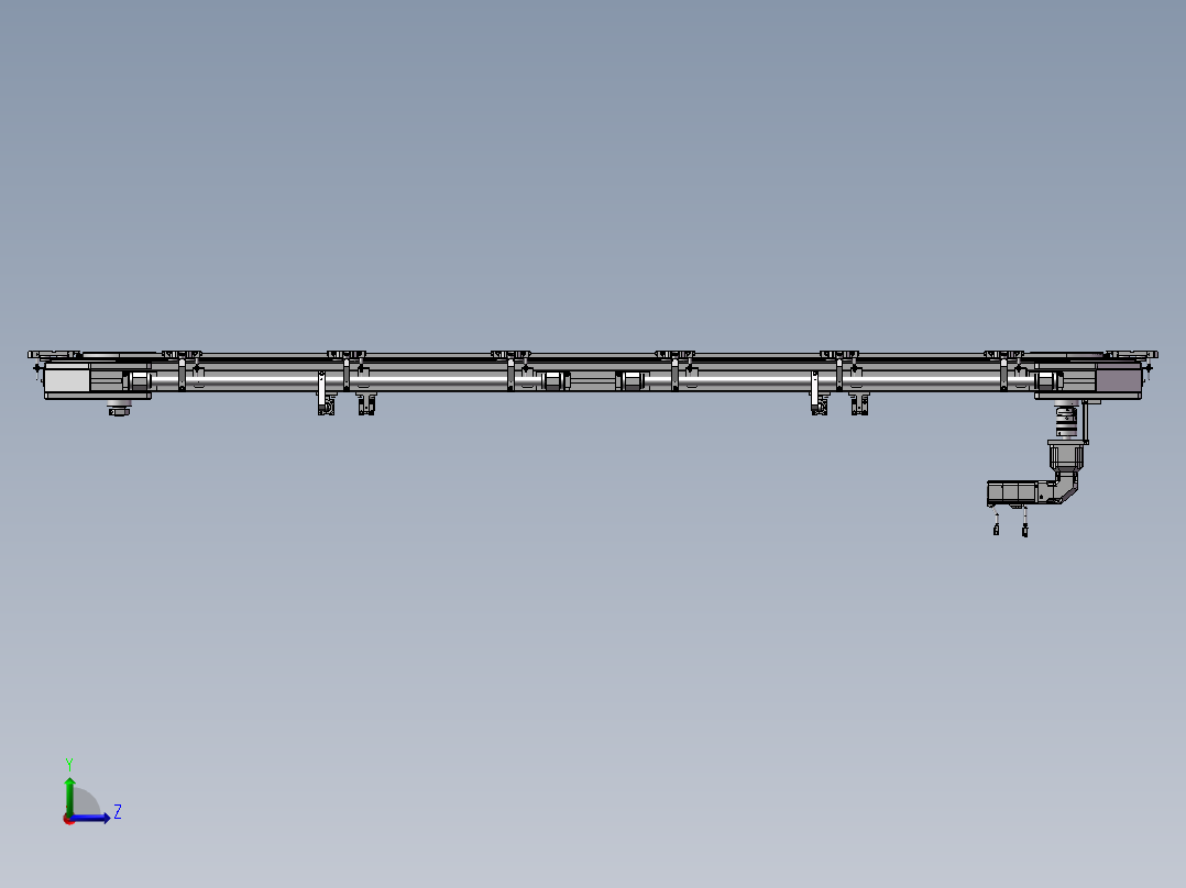 环形导轨流水线3D模型左视图