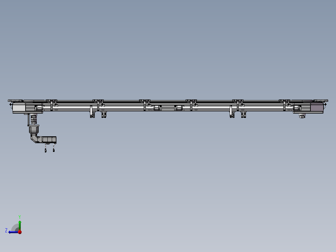 环形导轨流水线3D模型右视图