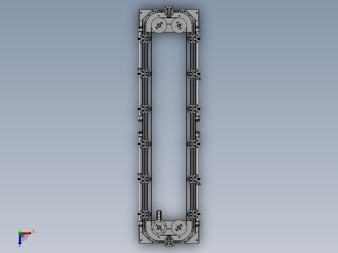 环形导轨流水线3D模型俯视图