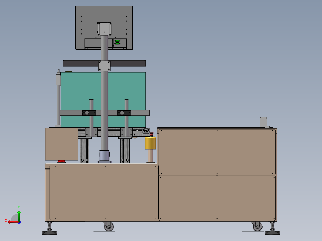 产品称重记录流水线设备（sw18可编辑+工程图+bom）后视图