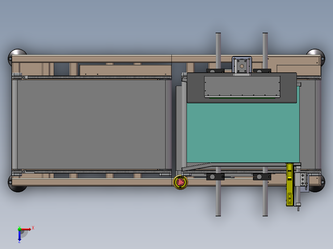 产品称重记录流水线设备（sw18可编辑+工程图+bom）俯视图