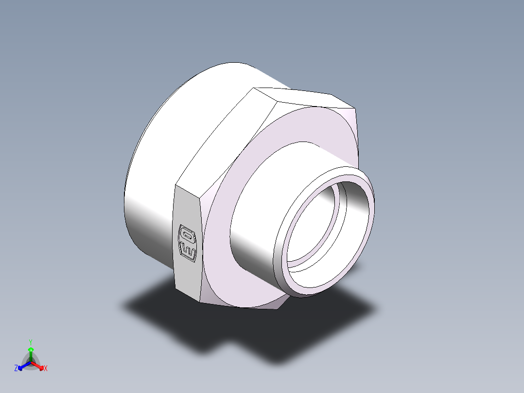 直通变径-GR、1C-30-45正等轴测图