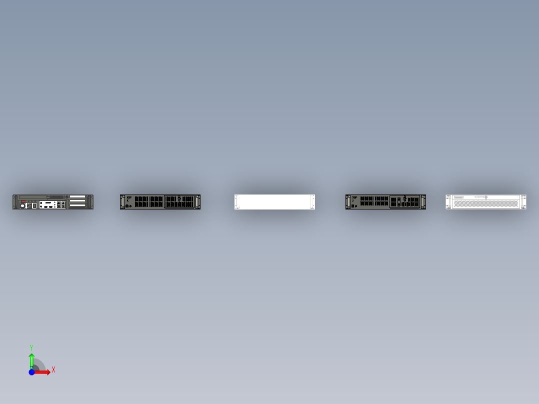 5款研华2U上架式机箱汇总前视图