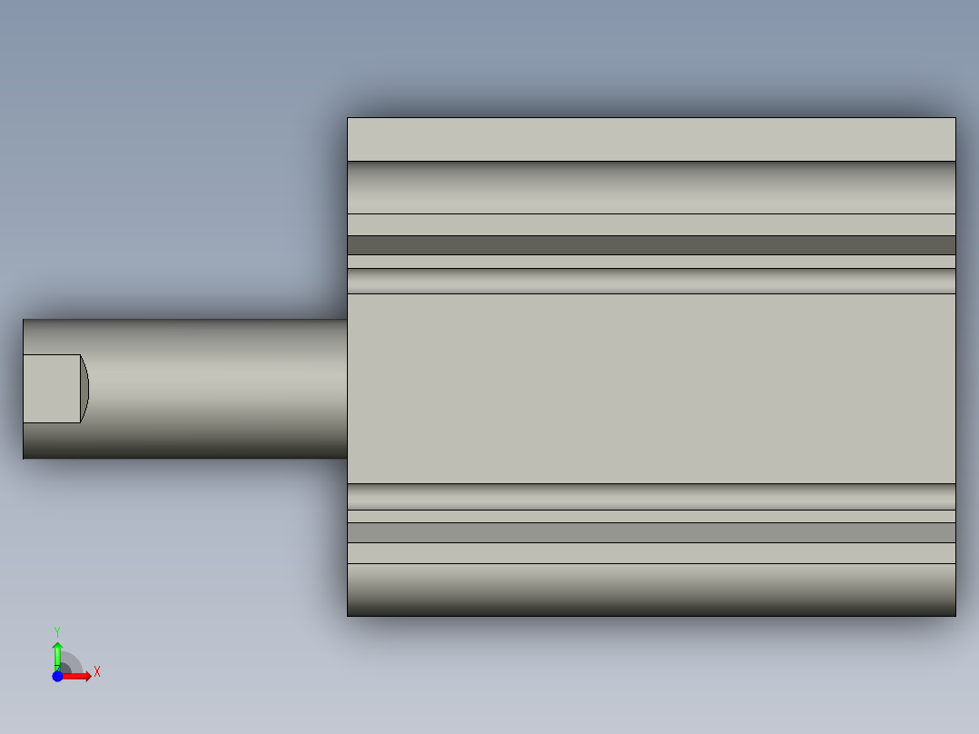 CDQ2B40-30DCZ-M9P(0_0_0)气缸前视图