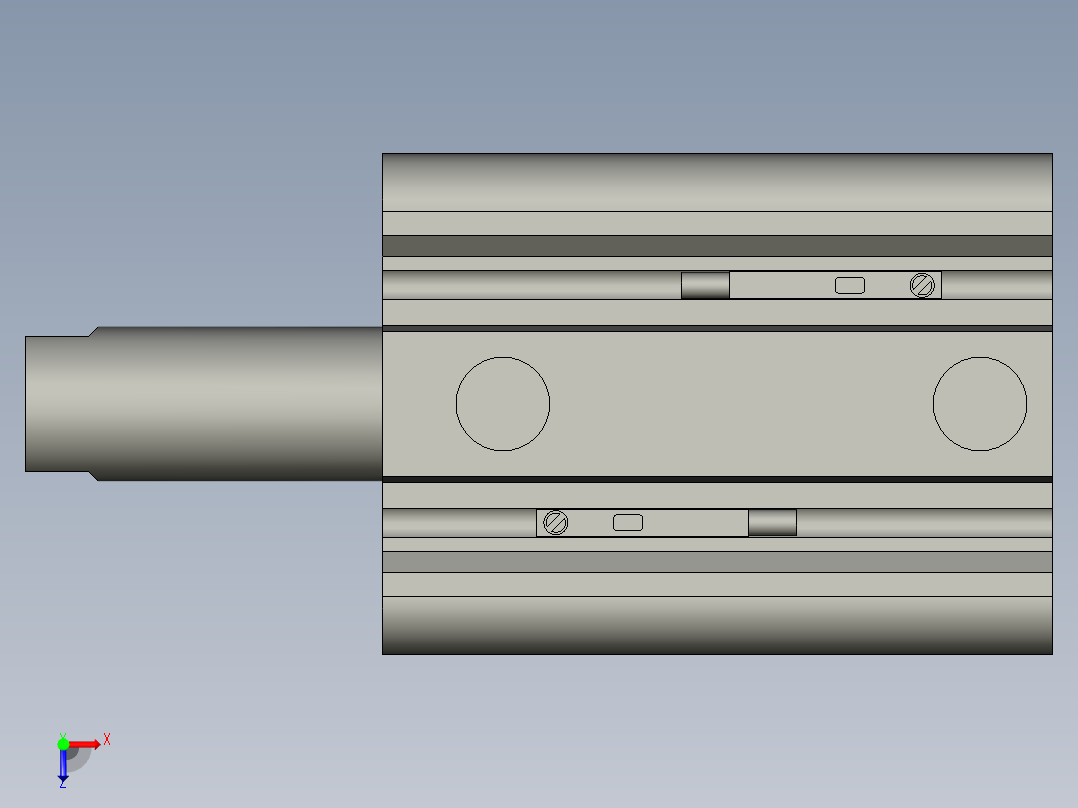 CDQ2B40-30DCZ-M9P(0_0_0)气缸俯视图