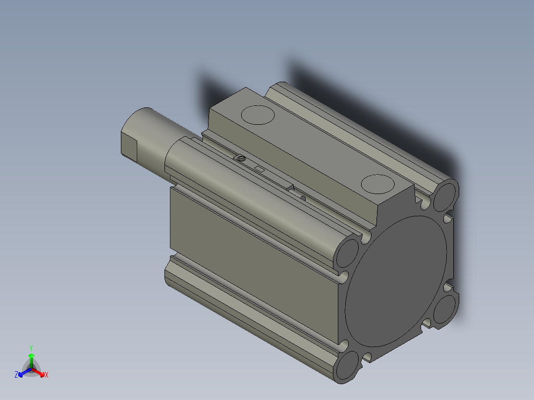 CDQ2B40-30DCZ-M9P(0_0_0)气缸正等轴测图