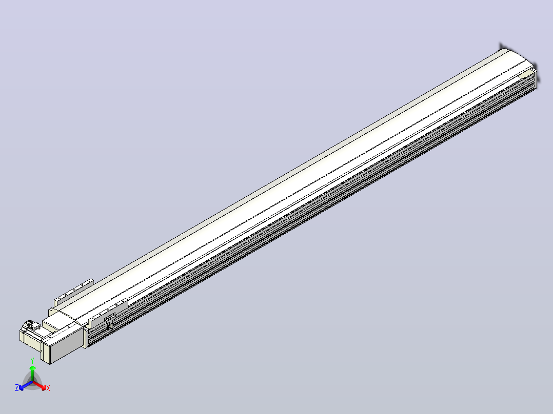 皮带直线轴半封闭可选导轨TPA-HNB-202D-140-L2100-MR-Y-P75-N3主视图