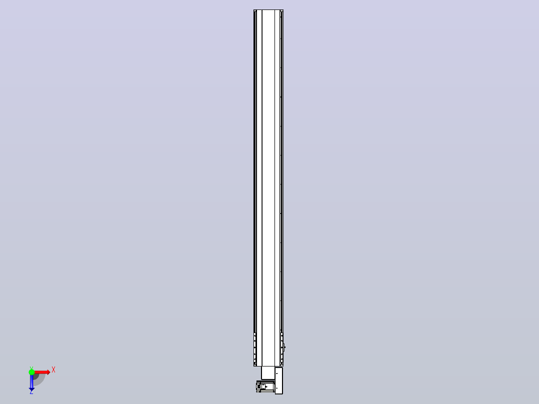 皮带直线轴半封闭可选导轨TPA-HNB-202D-140-L2100-MR-Y-P75-N3俯视图