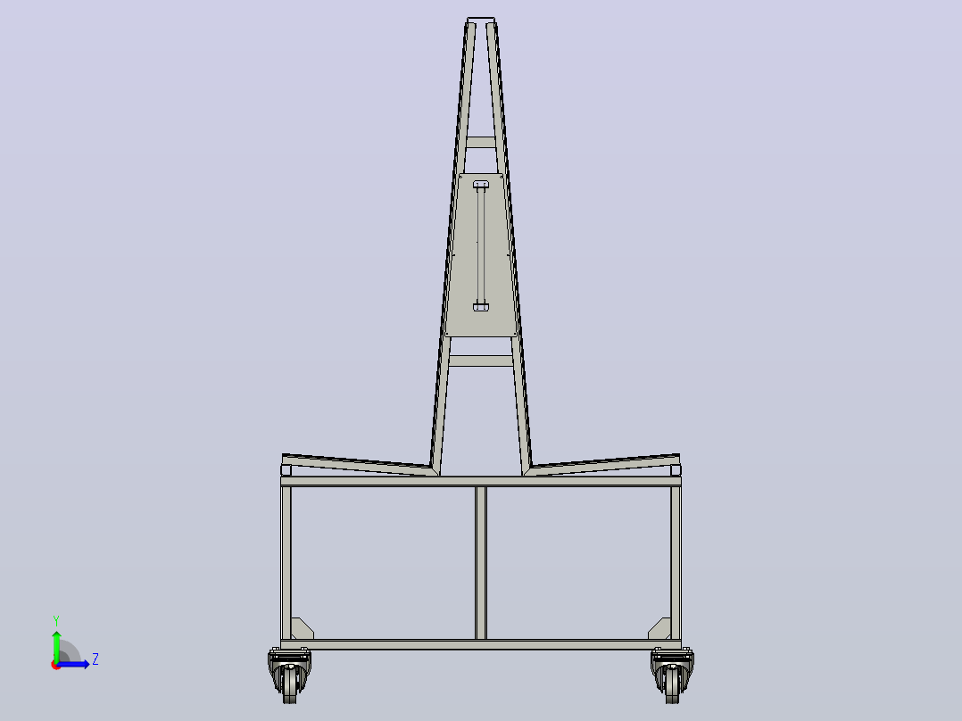 玻璃运输台车（无隔板）3D数模图纸左视图