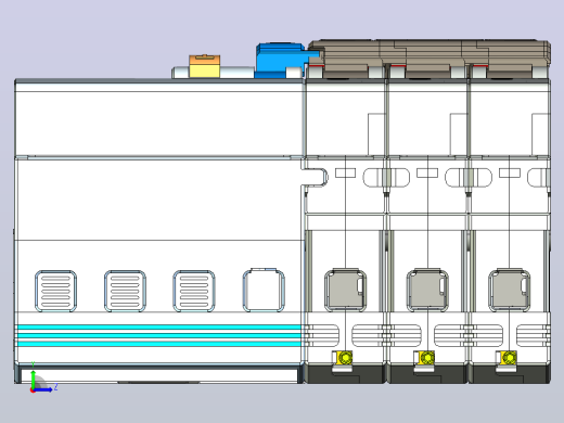 NB8LE-63 3P&amp;N剩余电流动作断路器三维模型202203左视缩略图
