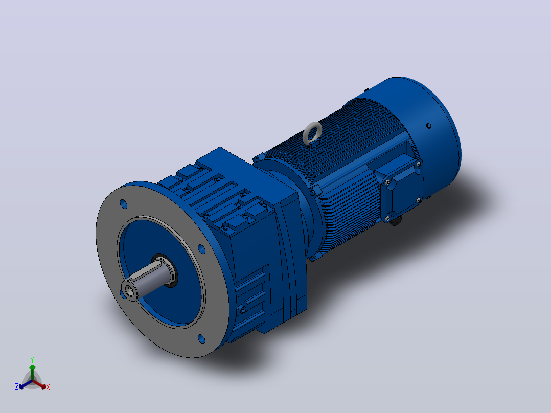 RF37法兰轴伸式安装斜齿轮减速机RF37-Y0.18-4P-63-M1-0°-Φ200主视图