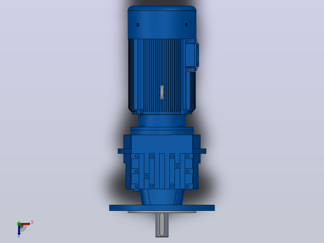 RF37法兰轴伸式安装斜齿轮减速机RF37-Y0.18-4P-63-M1-0°-Φ200俯视图