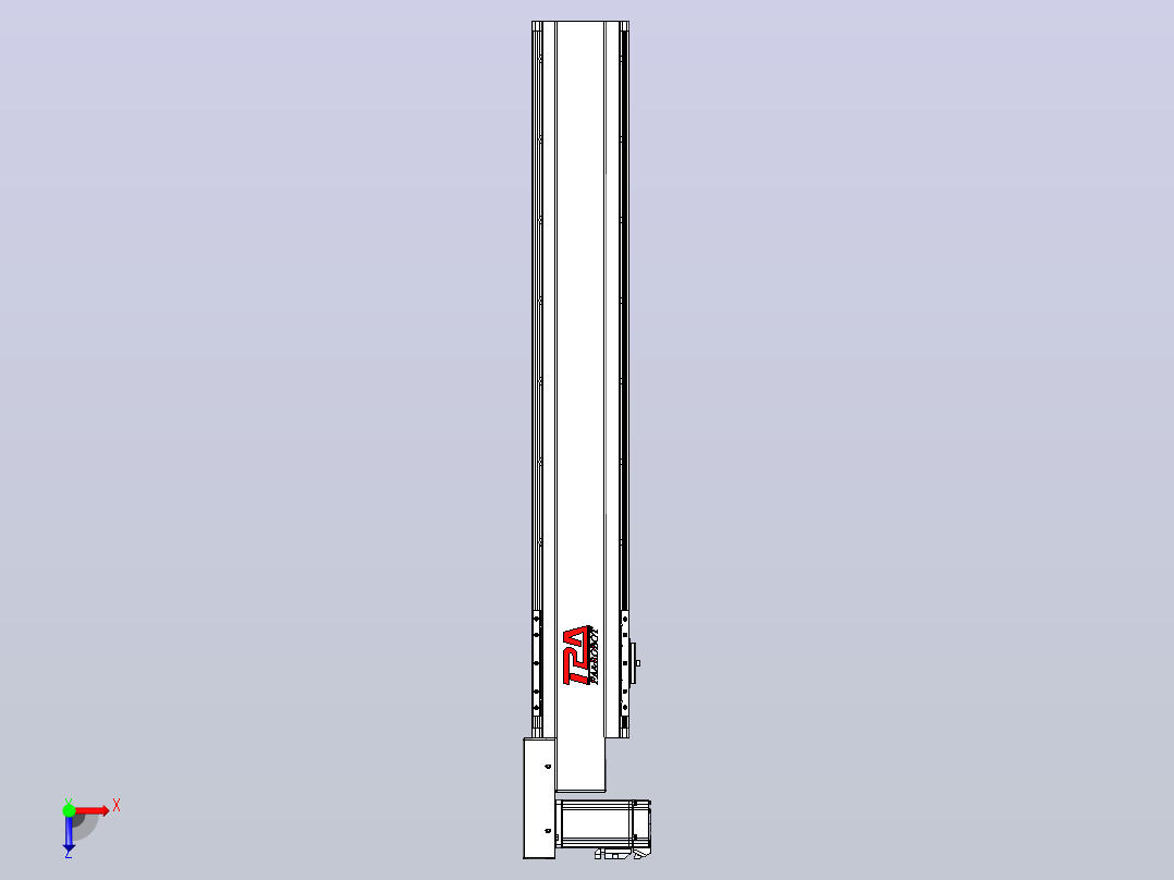 皮带直线轴半封闭可选导轨TPA-HNB-120D-110-L650-ML-C-P40-N3俯视图