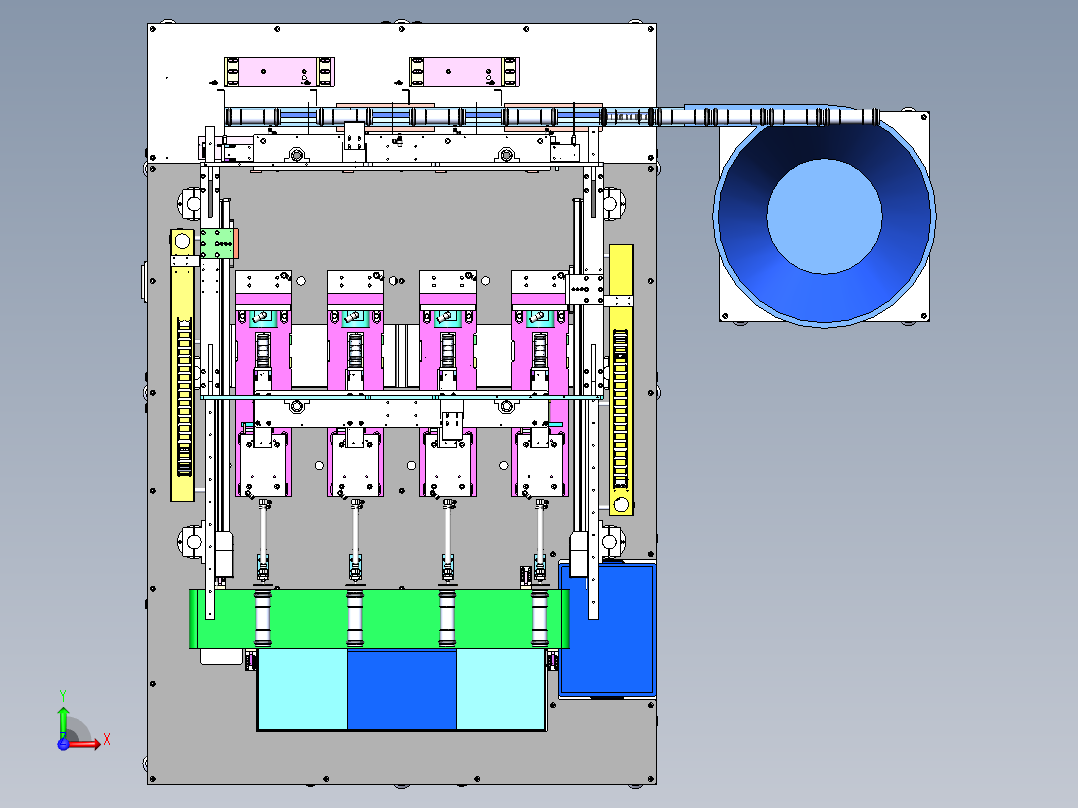 自动上下料非标气密检测机（sw20可编辑+工程图）前视图