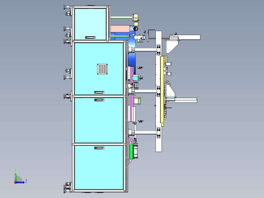自动上下料非标气密检测机（sw20可编辑+工程图）左视图