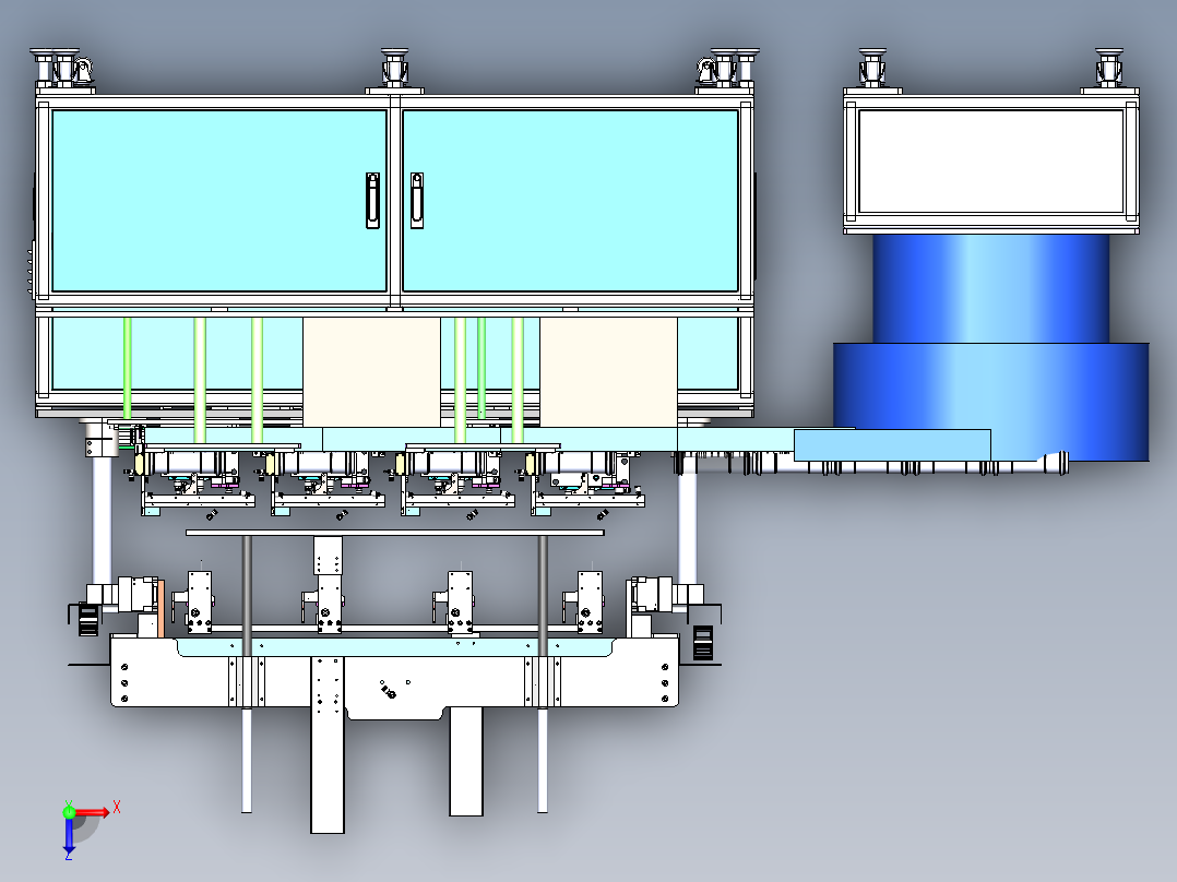 自动上下料非标气密检测机（sw20可编辑+工程图）俯视图