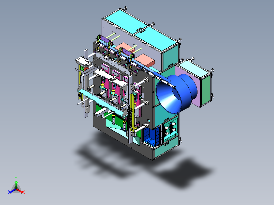 自动上下料非标气密检测机（sw20可编辑+工程图）正等轴测图