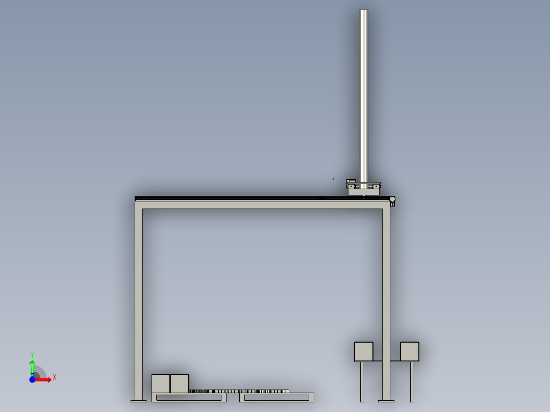 物流堆垛机3D模型前视图
