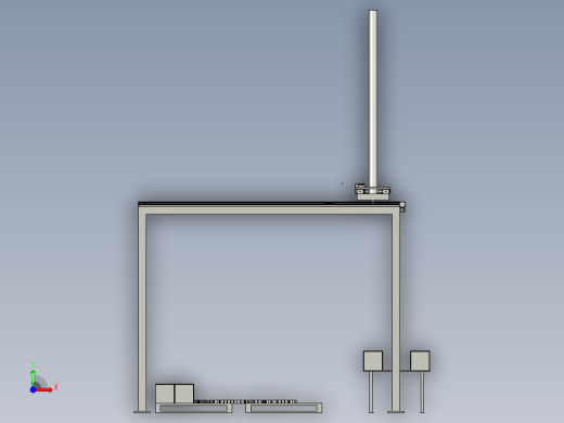 物流堆垛机3D模型前视缩略图