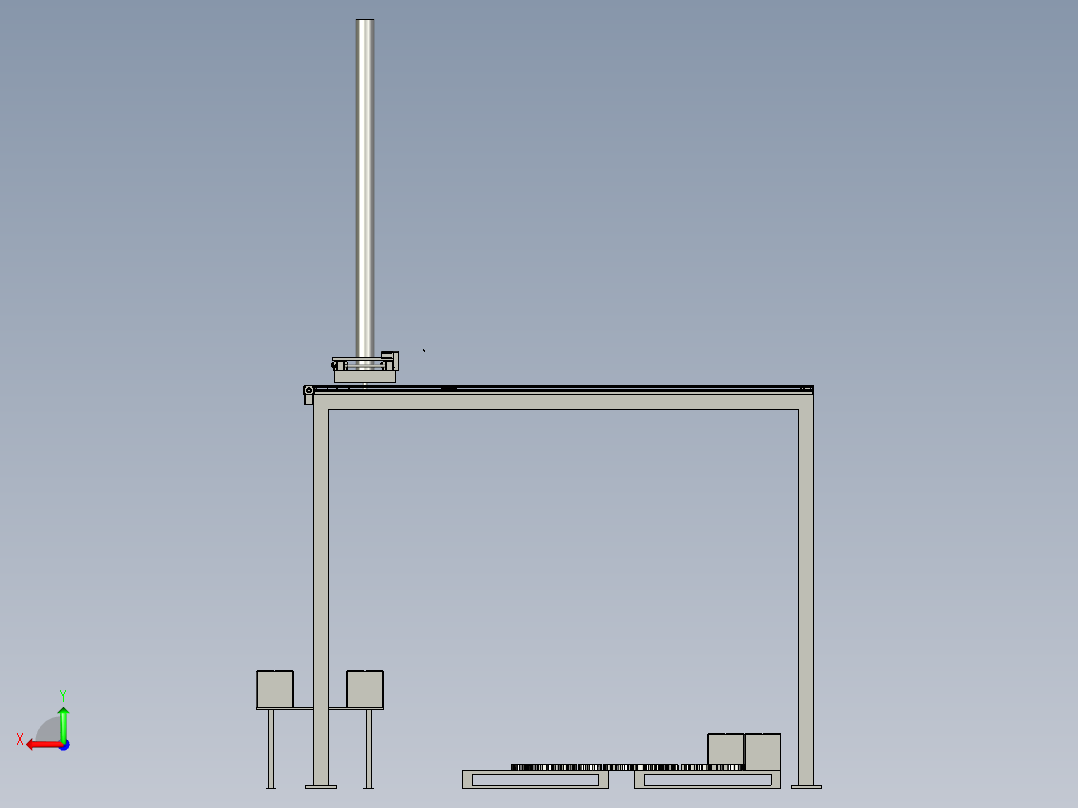 物流堆垛机3D模型后视图