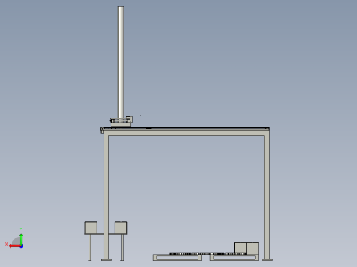 物流堆垛机3D模型后视缩略图