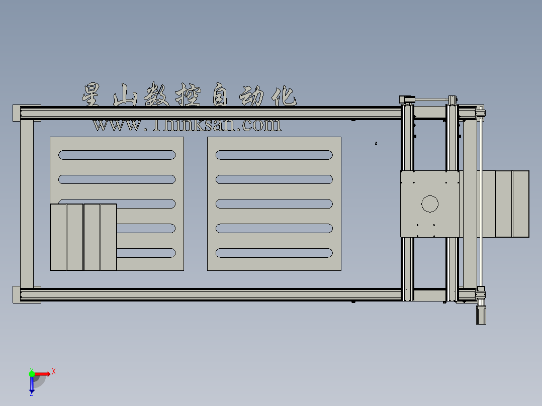 物流堆垛机3D模型俯视图