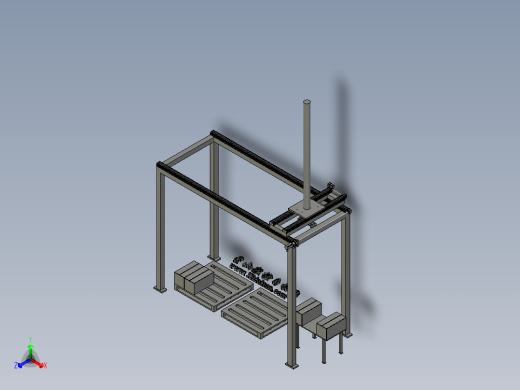 物流堆垛机3D模型正等轴测缩略图