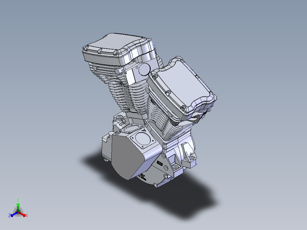 在电机哈雷风格EVO96正等轴测图