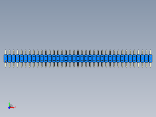 彩色公排针 100mil 2.54mm 系列-DS1022_blue_74p_100mil_TypeSMT_rev1.0前视缩略图