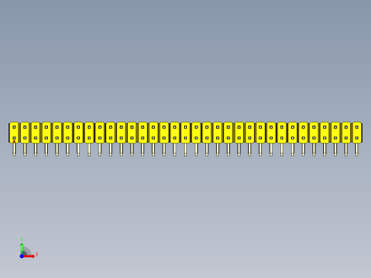 彩色公排针 100mil 2.54mm 系列-DS1022_yellow_2x33p_100mil_TypeD_rev1.0前视缩略图