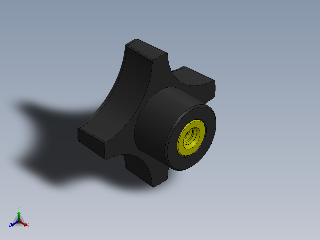 塑料旋钮-Plastic Hand Knob 285-303.SLDPRT正等轴测图