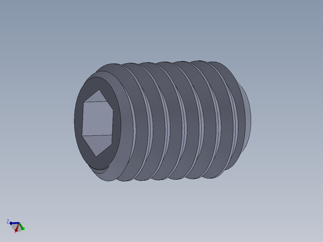 UNC 平头紧定螺钉-UNC SET SCREW 0.375 x0.500.SLDPRT主视图