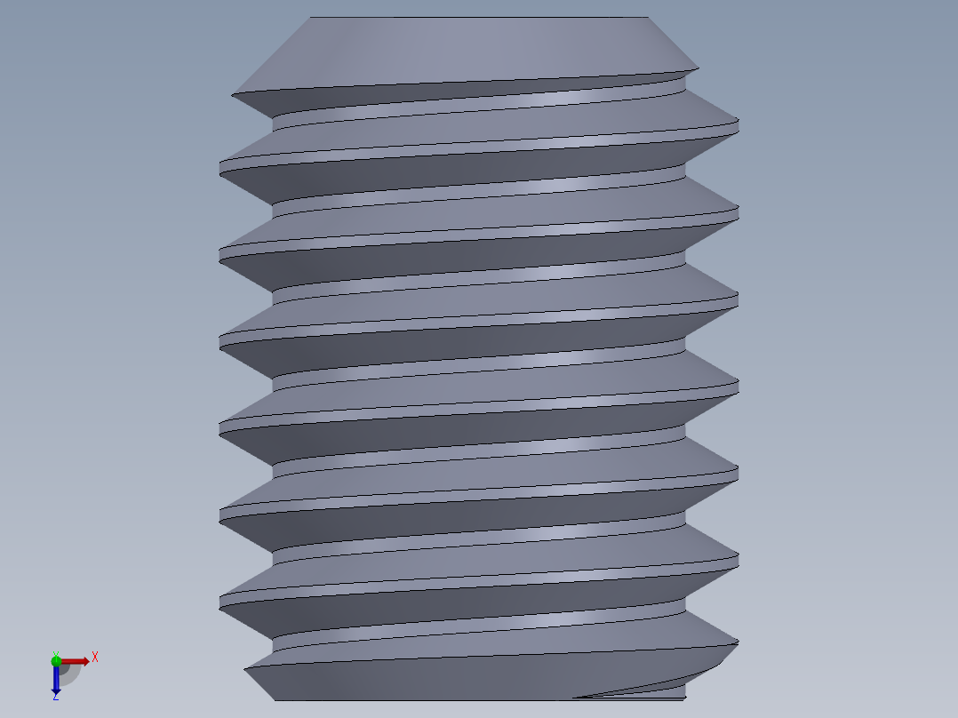 UNC 平头紧定螺钉-UNC SET SCREW 0.375 x0.500.SLDPRT俯视图